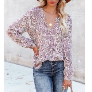 Paisley Floral Print Blouse